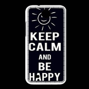 Coque HTC Desire 300 Keep Calm Be Happy Noir