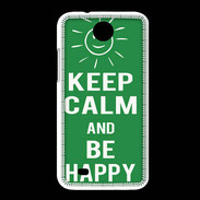 Coque HTC Desire 300 Keep Calm Be Happy Vert