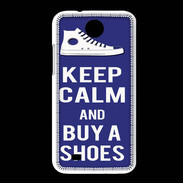Coque HTC Desire 300 Keep Calm Buy Shoes Bleu