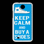 Coque HTC Desire 300 Keep Calm Buy Shoes Cyan 