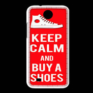 Coque HTC Desire 300 Keep Calm Buy Shoes Rouge