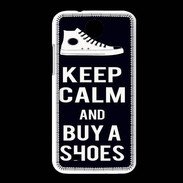 Coque HTC Desire 300 Keep Calm Buy Shoes Noir
