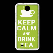Coque HTC Desire 300 Keep Calm Drink Tea Vert pomme
