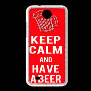 Coque HTC Desire 300 Keep Calm Have a beer Rouge