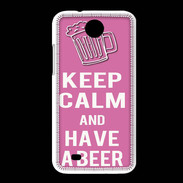 Coque HTC Desire 300 Keep Calm Have a beer Rose