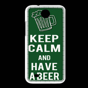 Coque HTC Desire 300 Keep Calm Have a beer Vert