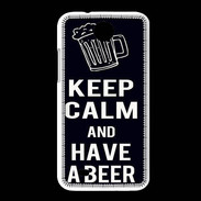 Coque HTC Desire 300 Keep Calm Have a beer Noir