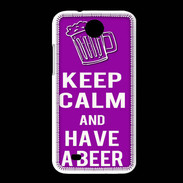 Coque HTC Desire 300 Keep Calm Have a beer Violet