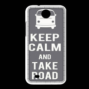 Coque HTC Desire 300 Keep Calm Take Road Gris