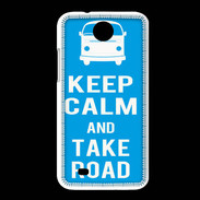 Coque HTC Desire 300 Keep Calm Take Road Cyan