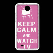 Coque HTC Desire 300 Keep Calm Watch TV Rose