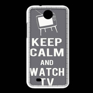 Coque HTC Desire 300 Keep Calm Watch TV Gris