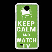 Coque HTC Desire 300 Keep Calm Watch TV Vert
