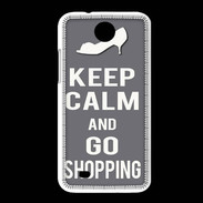 Coque HTC Desire 300 Keep Calm go shopping Gris