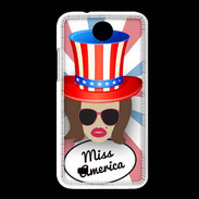Coque HTC Desire 300 Miss USA Chatain