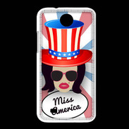Coque HTC Desire 300 Miss USA Brune