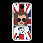 Coque HTC Desire 300 Miss UK Chatain