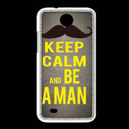 Coque HTC Desire 300 Keep Calm Be a Man Gris