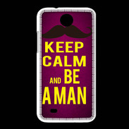 Coque HTC Desire 300 Keep Calm Be a Man Rose