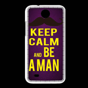 Coque HTC Desire 300 Keep Calm Be a Man Violet