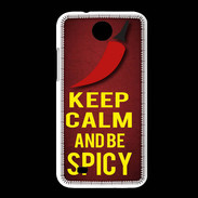 Coque HTC Desire 300 Keep Calm and Be Spicy Rouge