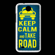 Coque HTC Desire 300 Keep Calm and Take o road 2 Bleu