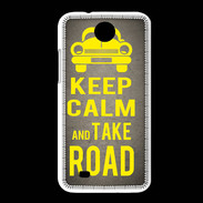 Coque HTC Desire 300 Keep Calm and Take o road 2 Gris