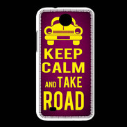 Coque HTC Desire 300 Keep Calm and Take o road 2 Rose