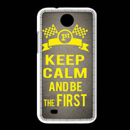 Coque HTC Desire 300 Keep Calm and Be the First Gris
