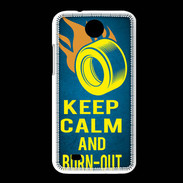 Coque HTC Desire 300 Keep Calm and Burn Out Bleu
