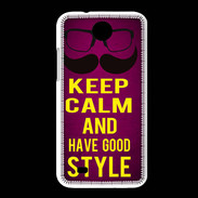 Coque HTC Desire 300 Keep Calm and Have a good Style Rose