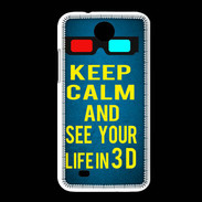 Coque HTC Desire 300 Keep Calm and See your life 3D Bleu