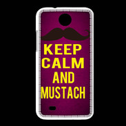 Coque HTC Desire 300 Keep Calm and Mustach Rose