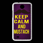 Coque HTC Desire 300 Keep Calm and Mustach Violet