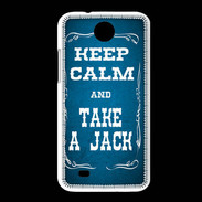 Coque HTC Desire 300 Keep Calm and Take Jack Bleu