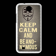 Coque HTC Desire 300 Keep Calm and Be Anonymous Gris
