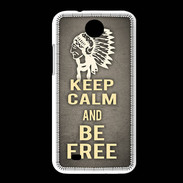 Coque HTC Desire 300 Keep Calm and Be Free Gris