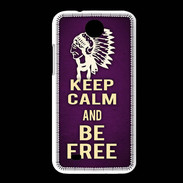 Coque HTC Desire 300 Keep Calm and Be Free Violet