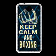 Coque HTC Desire 300 Keep Calm and Boxing Bleu