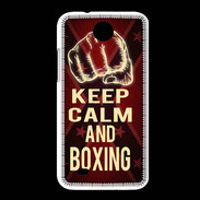 Coque HTC Desire 300 Keep Calm and Boxing Rouge