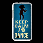Coque HTC Desire 300 Keep Calm and Dance Bleu