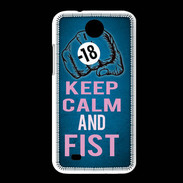 Coque HTC Desire 300 Keep Calm and Fist BLeu