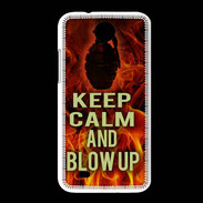 Coque HTC Desire 300 Keep Calm and Grenade Feu