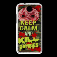 Coque HTC Desire 300 Keep Calm and Kill Zombies camouflage