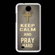 Coque HTC Desire 300 Keep Calm and Pray Christian Gris