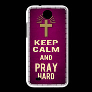 Coque HTC Desire 300 Keep Calm and Pray Christian Rose