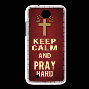 Coque HTC Desire 300 Keep Calm and Pray Christian Rouge