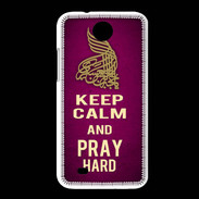 Coque HTC Desire 300 Keep Calm and Pray Muslim Rose
