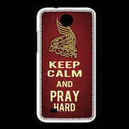 Coque HTC Desire 300 Keep Calm and Pray Muslim Rouge