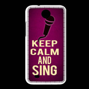 Coque HTC Desire 300 Keep Calm and Sing Rose